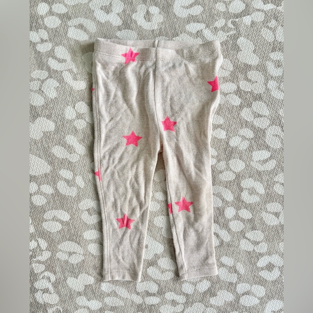 Baby gap baby girl 12-18 month pink star knit leggings